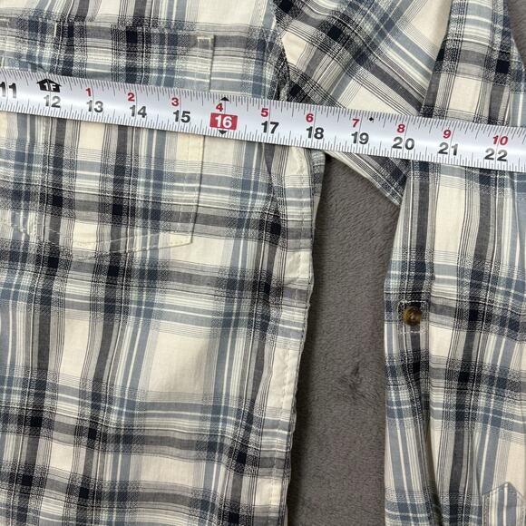 Carhartt Women’s Blue Plaid Button Up Shirt Size XS Double Pen Holder Pocket - Picture 5 of 10